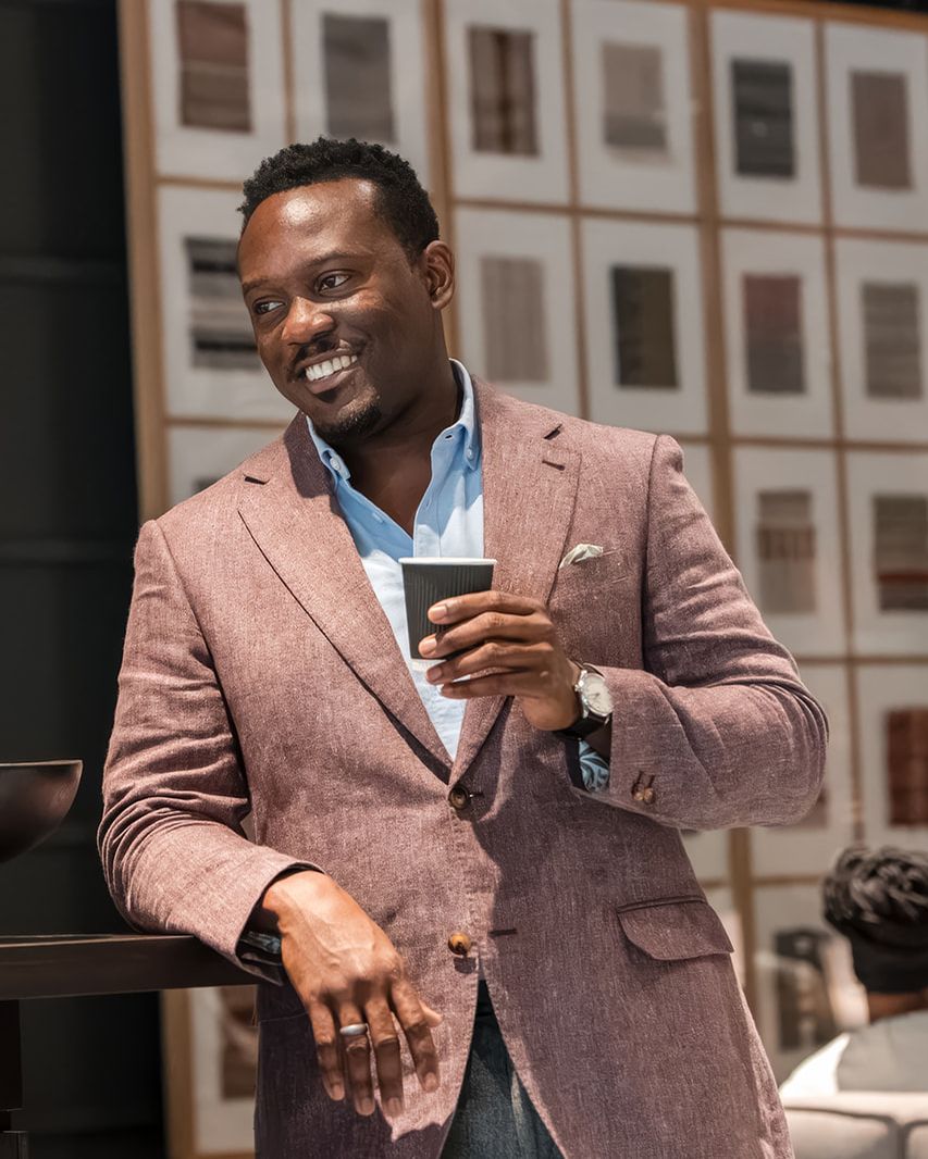 Cecil Adjalo in conversation over coffee